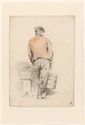 Standing Boy with Bucket, Seen from Behind