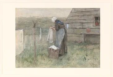 Woman by a Clothesline