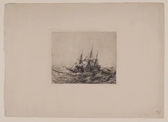 A Brig in Rough Sea