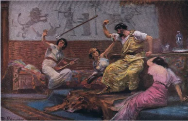 Saul Casts His Javelin at David, from Hulbert