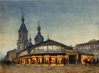 The Hay The Sennaya Square and the Saviour Church in Saint Petersburg