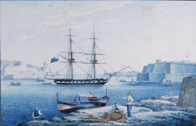 View of the Entrance of the Harbour of La Valletta from Isola Point
