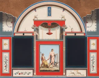 Wall Painting of a Roman House on the Grounds of Villa Negroni in Rome, Adonis with Youth. 1779