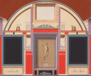 Wall Painting of a Roman House on the Grounds of Villa Negroni in Rome, Statue of Adonis. Around 1801 (?)