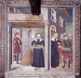 Life of St. Francesca Romana: During a serious famine in 1402, Francesca gives all her grain to the poor