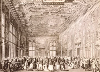 Ducal party, banquet given by the Doge of Venice in honor of representatives of foreign delegations