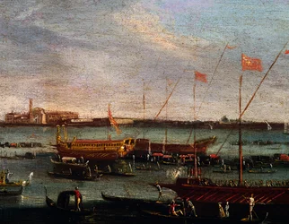 The Bucentaur at the Lido of Venice, School of Canaletto
