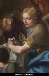 Saint Gregory the Great at a table with Jesus disguised as a pilgrim (detail)