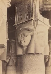 Dendera, Interior of the Temple, Hathor Capitals, c. 1870s - 1880