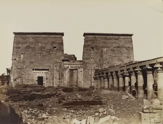 Philae, View of the Pylon with Columns