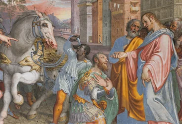Apse, Meeting of Jesus with the Centurion Cornelio (detail)