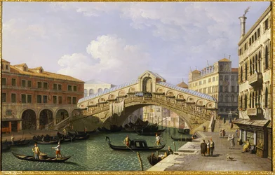 The Rialto Bridge Venice from the South with the Fondamenta Del Vin and the Fondaco Dei Tedeschi