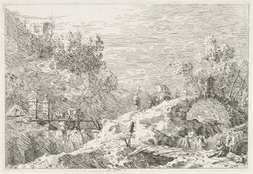 Views: Mountain Landscape with Five Bridges