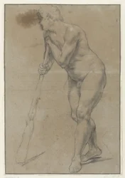 Study of a Naked Man Leaning on a Club