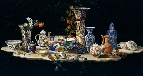 Table Top with Porcelain Vases