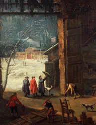 The Winter, the Arrival of a Nobleman at the Villa (detail)