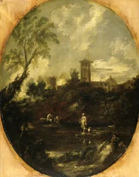 Landscape with Monks, c.1690-1724
