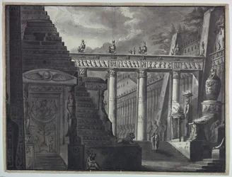 Stage Design, Courtyard of an Egyptian Temple
