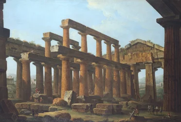 Temple of Poseidon in Paestum by Antonio Joli