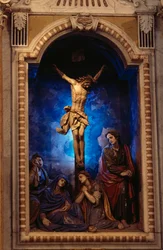 Crucifixion, by Anton Maria Maragliano, Crucifix Chapel, Shrine of Our Lady of Acquasanta, Acquasanta, Genoa, Liguria, Italy