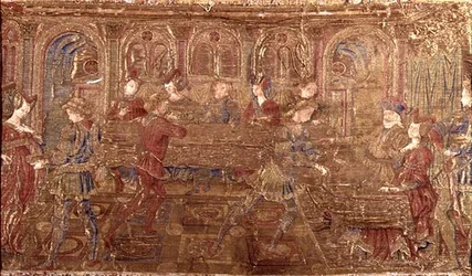 The Conviction of Herod, tapestry depicting scenes from the life of the saint