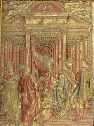 Zacharias Leaving the Temple, tapestry depicting scenes from the life of St. John the Baptist