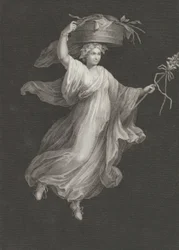 A Bacchante Carrying a Large Basket on Her Head and Holding a Staff in Her Left Hand, ca. 1795-ca. 1820