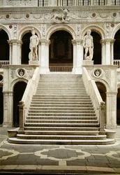View of the Scala dei Giganti, designed by Antonio Rizzo with statues of Mars and Neptune by Jacopo Sansovino