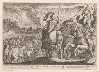 The Egyptians Pursue the Israelites Through the Red Sea (series title: Old Testament Battle Scenes)