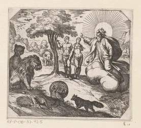 God Forbids Adam and Eve to Eat from the Tree of Knowledge