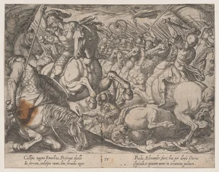 Plate 4: Alexander Battling the Persians, from The Deeds of Alexander the Great, 1608