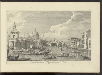 View of the Grand Canal in Venice (title on object: Caput Canalis et Ingressus in Urbem) (series title: Urbis Venetiarum prospectus celebriores, ex Antonii Canal tabulis XXXVIII aere expressi ab Antonio Vissentini in partes tres distributi. pars prima)