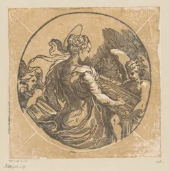 Saint Cecilia Playing Music
