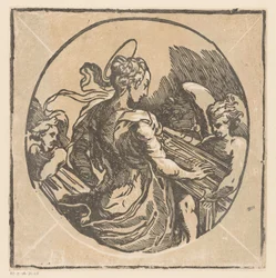 Saint Cecilia Playing Music