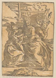 Female Saint Receiving the Christ Child