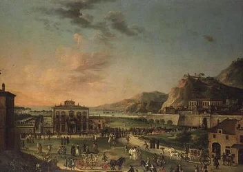 A Capriccio Panorama of the Journey of Charles III King of the Two Sicilies, from His Villa at Portici to the Palazzo Farnese in Rome