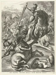Achilles defeats Telephos; entry of Ferdinand into Ghent in 1635