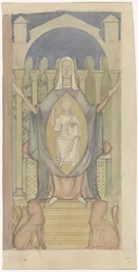 Mary with Christ Child, Seated on the Throne of Solomon