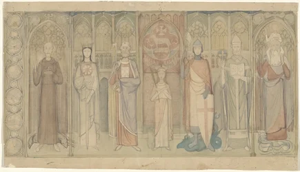 Design for the Second Bossche Wall: Seven Standing Saints