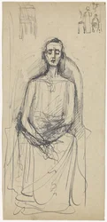 Seated Figure with Downcast Eyes