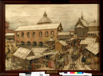 Market in the Okhotny Riad District in Moscow