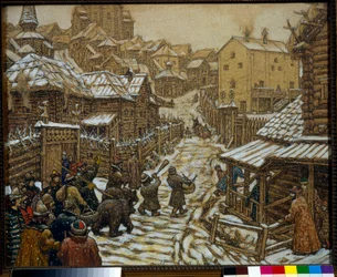 Musicians and Bear Trainers in a Moscow Street in the 17th Century