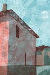 Moonlit House Reflection