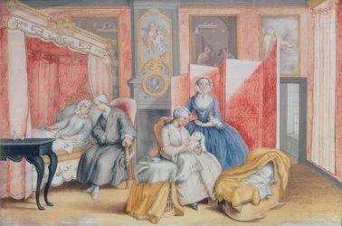 Joseph II at the Bedside of His Wife Isabella of Parma Following the Birth of Their Daughter Maria Theresa