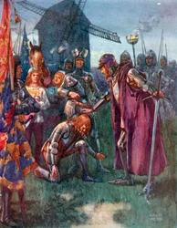 "The Prince to his Father Kneels Lowly: His is the Battle – his Wholly!"