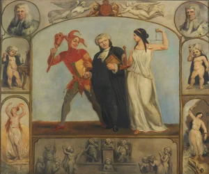 Portrait of Renton Nicholson with Allegorical Scenes and Figures
