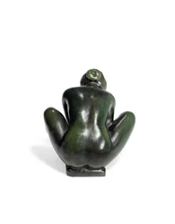 Crouching Girl Holding One Foot