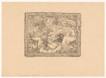 Tapestry with Four Women Playing Music in a Landscape