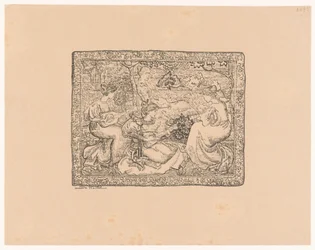 Tapestry with Four Women Making Music in a Landscape