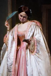 Young girl reading a letter (detail), circa 1851